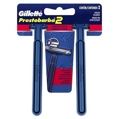 GILLETTE 2 BARBEADOR DESCARTÁVEL PRESTOBARBA 2UN