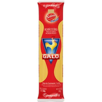 MACARRÃO DE SÊMOLA ESPAGUETE N° 9 GALO 500G