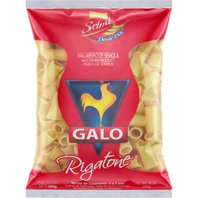 MACARRÃO DE SÊMOLA RIGATONE GALO 500G