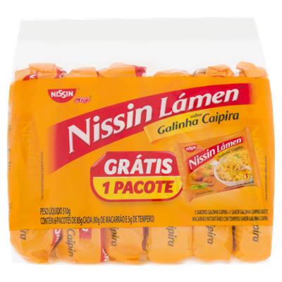 MACARRÃO NISSIN LÁMEN GALINHA CAIPIRA 6UN 510G