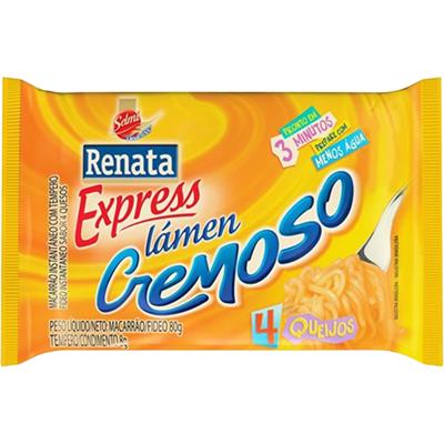 MACARRÃO EXPRESS CREMOSO 4 QUEIJOS RENATA 88G
