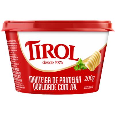 MANTEIGA DE PRIMEIRA QUALIDADE COM SAL TIROL 200G