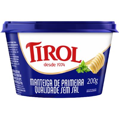 MANTEIGA DE PRIMEIRA QUALIDADE SEM SAL TIROL 200G