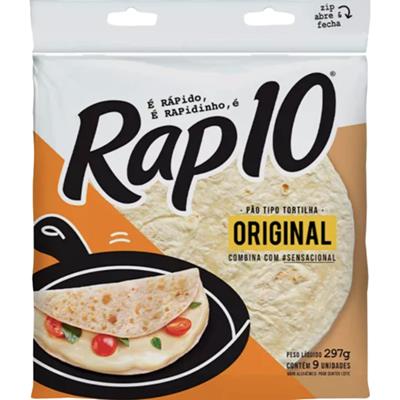 PÃO TIPO TORTILHA TRADICIONAL RAP 10 297G 9UN