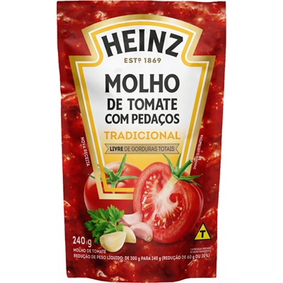 MOLHO DE TOMATE COM PEDAÇOS HEINZ 240G