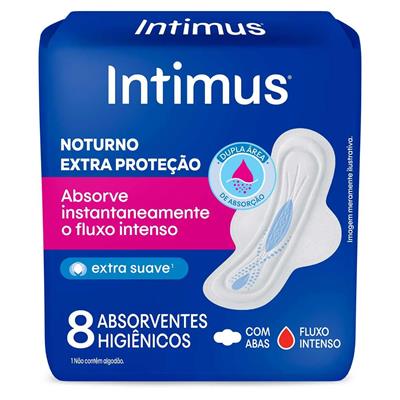 ABSORVENTE NOTURNO ABAS COBERTURA INTIMUS 8UN