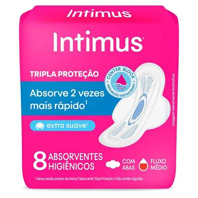 ABSORVENTE TRIPLA PROTEÇÃO COBERTURA INTIMUS 8UN