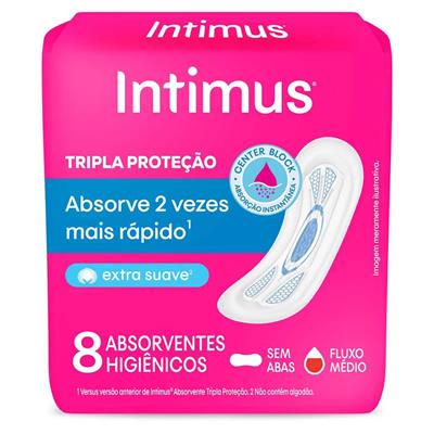 ABSORVENTE TRIPLA PROTEÇÃO COBERTURA INTIMUS 8UN