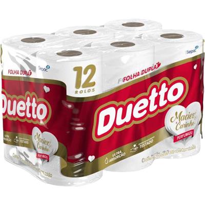 PAPEL HIGIÊNICO FOLHA DUPLA PERFUMADO DUETTO 12UN