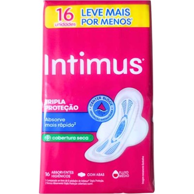 ABSORVENTE TRIPLA PROTEÇÃO COM ABAS INTIMUS 16UN