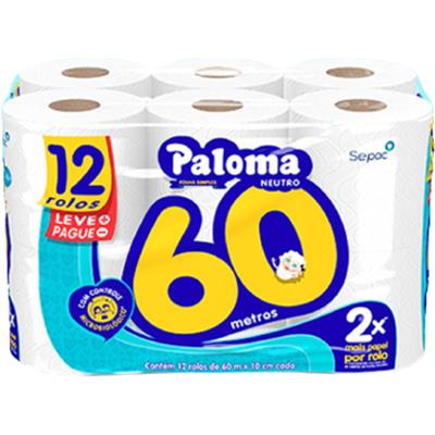 PAPEL HIGIÊNICO FOLHA SIMPLES NEUTRO PALOMA 12UN
