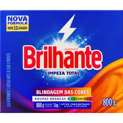 LAVA ROUPAS EM PÓ LIMPEZA TOTAL BRILHANTE 800G