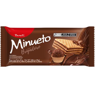 BISCOITO WAFER RECHEIO BRIGADEIRO MINUETO 81G