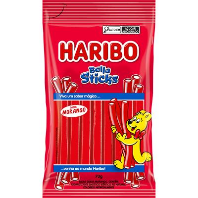BALA MORANGO BALLA STICKS HARIBO 70G