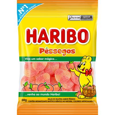 BALA DE GELATINA PÊSSEGO HARIBO 80G