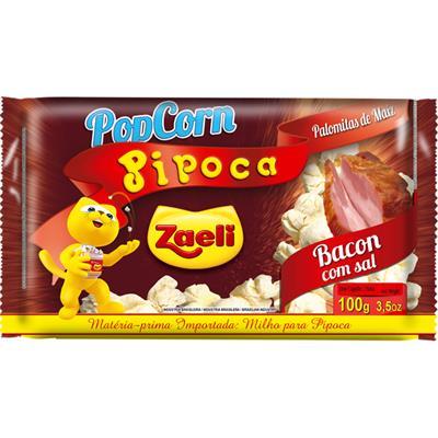 PIPOCA DE MICRO-ONDAS DE BACON COM SAL ZAELI 100G