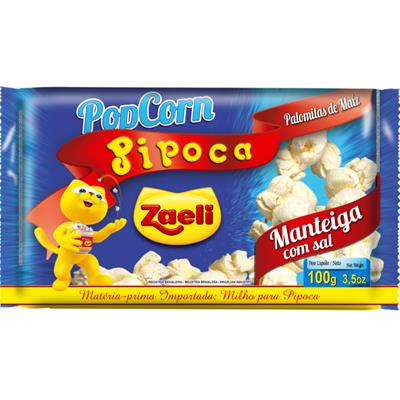 PIPOCA DE MICROONDAS MANTEIGA COM SAL ZAELI 100G