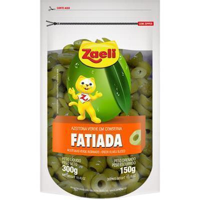 AZEITONA VERDE EM CONSERVA FATIADA ZAELI 300G