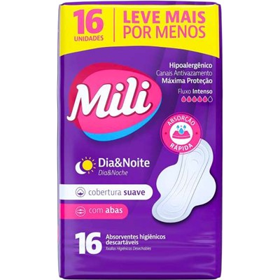 ABSORVENTE COM ABAS COBERTURA SUAVE MILI 16UN