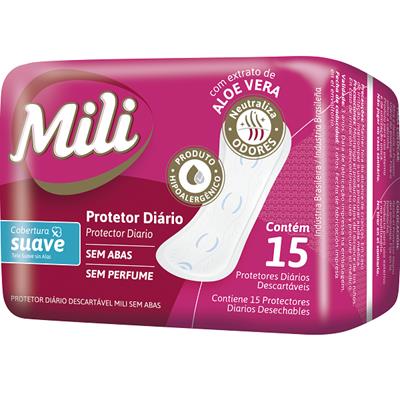 ABSORVENTE PROTETOR DIÁRIO SUAVE MILI 15UN