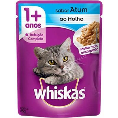 RAÇÃO ÚMIDA PARA GATO ADULTO ATUM WHISKAS 85G