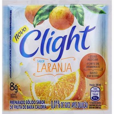 SUCO EM PÓ SABOR LARANJA ZERO AÇÚCAR CLIGHT 8G