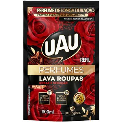 LAVA ROUPAS LÍQUIDO ROSAS E SEDUÇÃO UAU 800ML