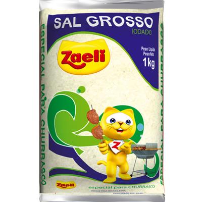 SAL GROSSO IODADO PARA CHURRASCO ZAELI 1KG