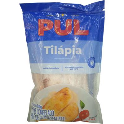 PEIXE FILÉ DE TILÁPIA SEM PELE CONGELADO PUL 600G