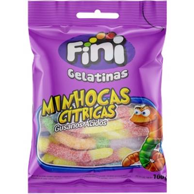 BALA GELATINA MINHOCA CÍTRICA FINI 100G