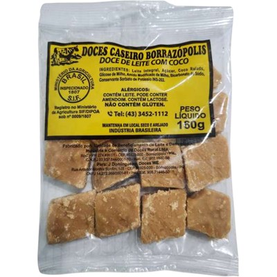 DOCE DE LEITE COM COCO DOCES BORRAZÓPOLIS 160G
