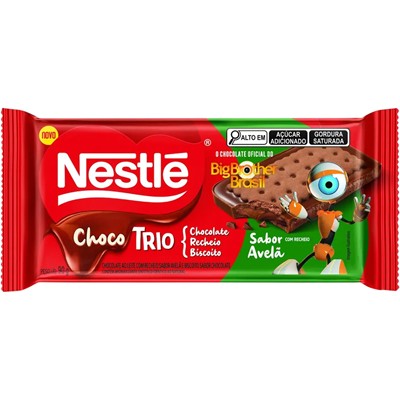 CHOCOLATE CHOCO TRIO SABOR AVELÃ NESTLÉ 90G