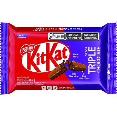 WAFER TRIPLE CHOCOLATE E MEIO AMARGO KITKAT 41,5G