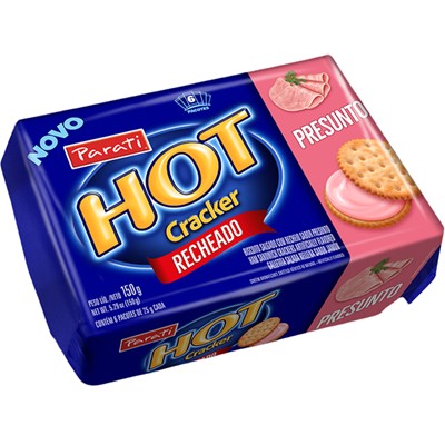 BISCOITO HOT CRACKER SABOR PRESUNTO PARATI 100G