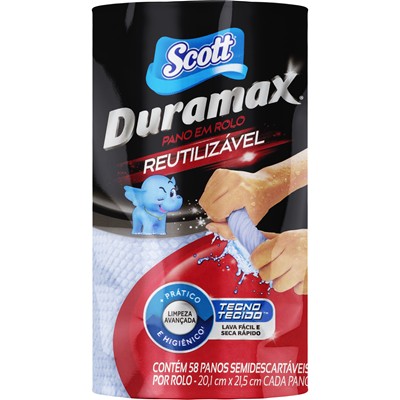 PANO REUTILIZÁVEL EM ROLO AZUL DURAMAX SCOTT 58UN