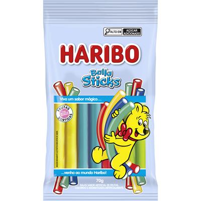 BALA FRUTAS SORTIDAS RECHEIO MORANGO HARIBO 70G