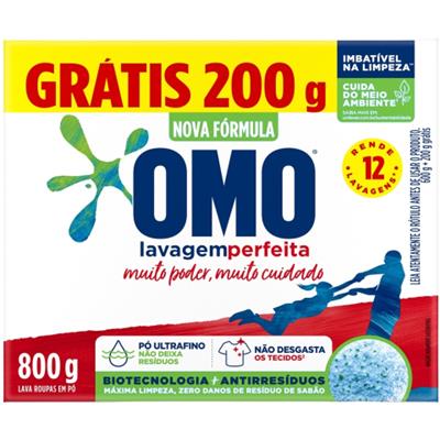 LAVA ROUPA EM PÓ LAVAGEM PERFEITA OMO 800G