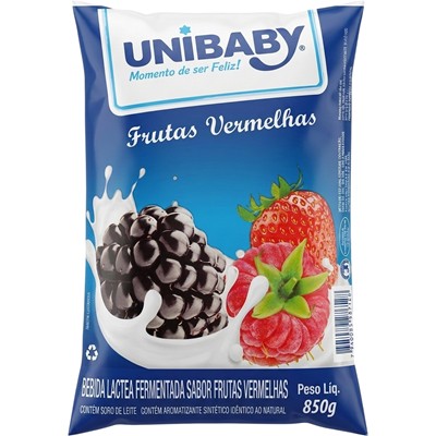 BEBIDA LACTEA SABOR FRUTA VERMELHAS UNIBABY 850G