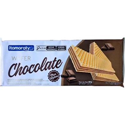 BISCOITO WAFER SABOR CHOCOLATE ITAMARATY 80G