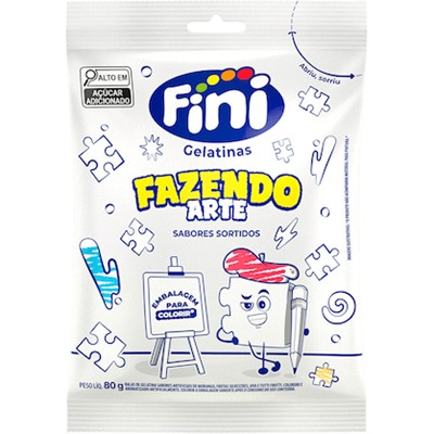 BALA DE GELATINA SABORES FAZENDO ARTE FINI 80G