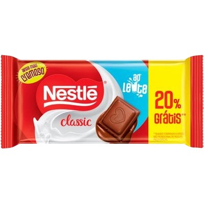 CHOCOLATE AO LEITE CLASSIC 20% GRÁTIS NESTLÉ 80G