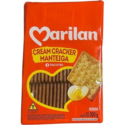 BISCOITO CREAM CRACKER MANTEIGA MARILAN 300G