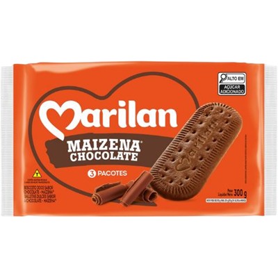 BISCOITO SABOR MAIZENA E CHOCOLATE MARILAN 300G