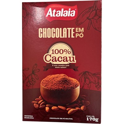 CHOCOLATE EM PÓ 100% CACAU ATALAIA 170G