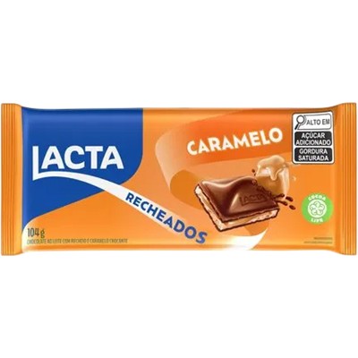 CHOCOLATE AO LEITE RECHEADO CARAMELO LACTA 104G