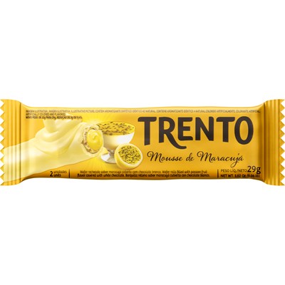 BISCOITO WAFER SABOR MOUSSE DE MARACUJÁ TRENTO 29G