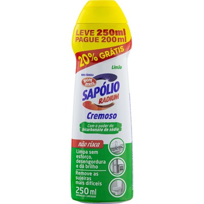 SAPONÁCEO CREMOSO LIMÃO SAPÓLIO RADIUM 250ML