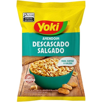AMENDOIM TORRADO SALGADO SEM CASCA YOKI 350G