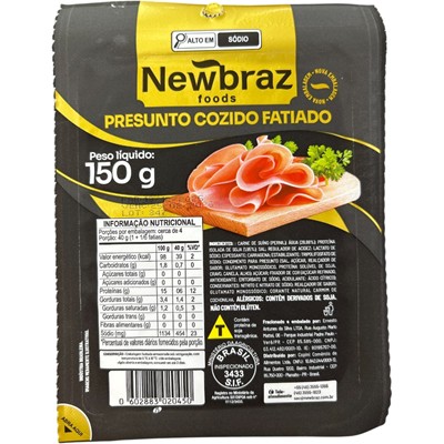 PRESUNTO COZIDO FATIADO NEWBRAZ 150G
