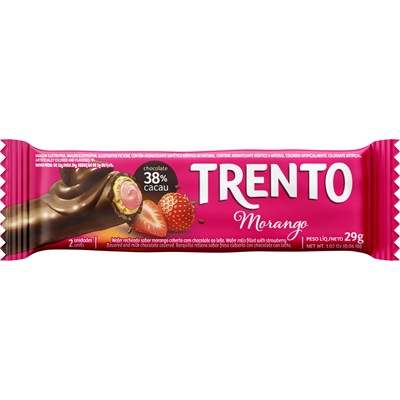 BISCOITO WAFER SABOR MORANGO TRENTO 29G